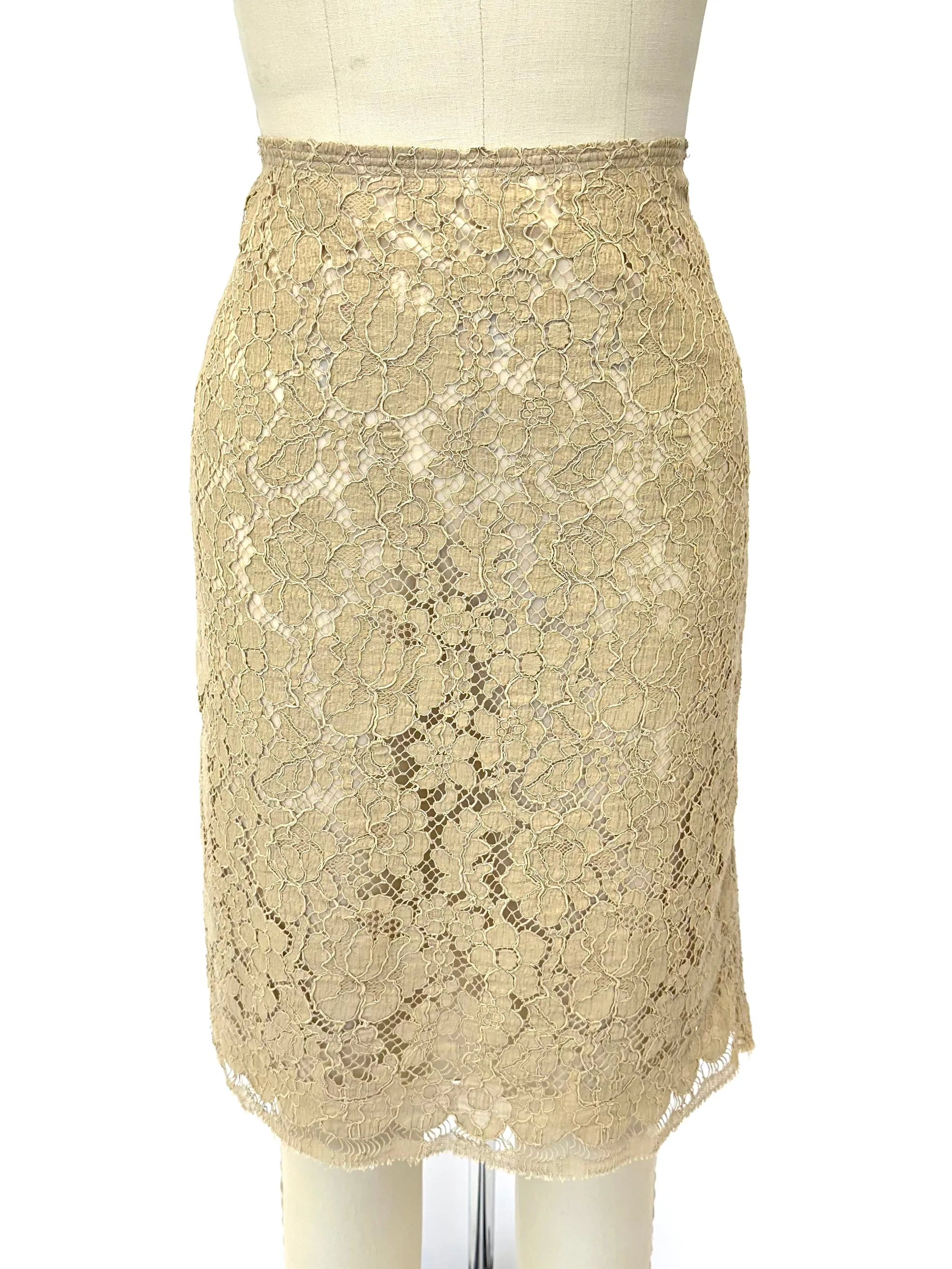 2000s Prada Floral Lace Skirt Set