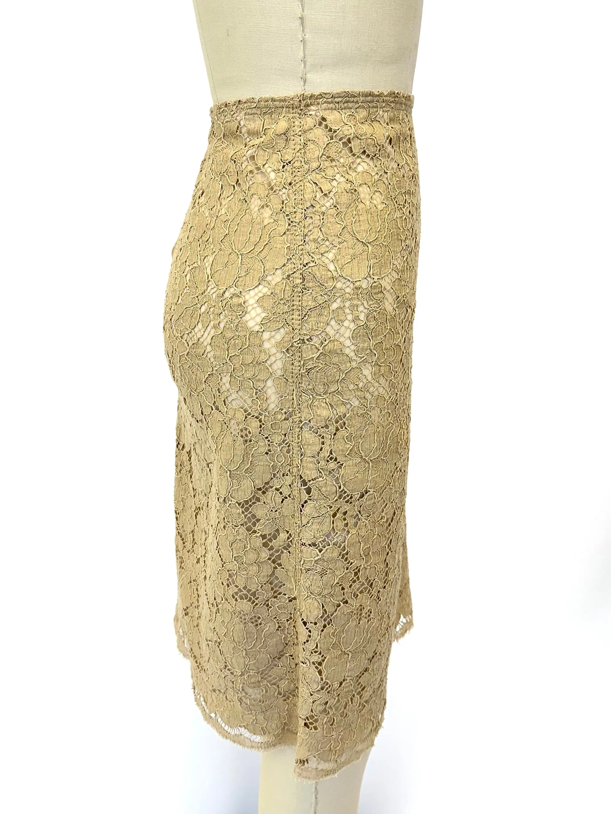 2000s Prada Floral Lace Skirt Set