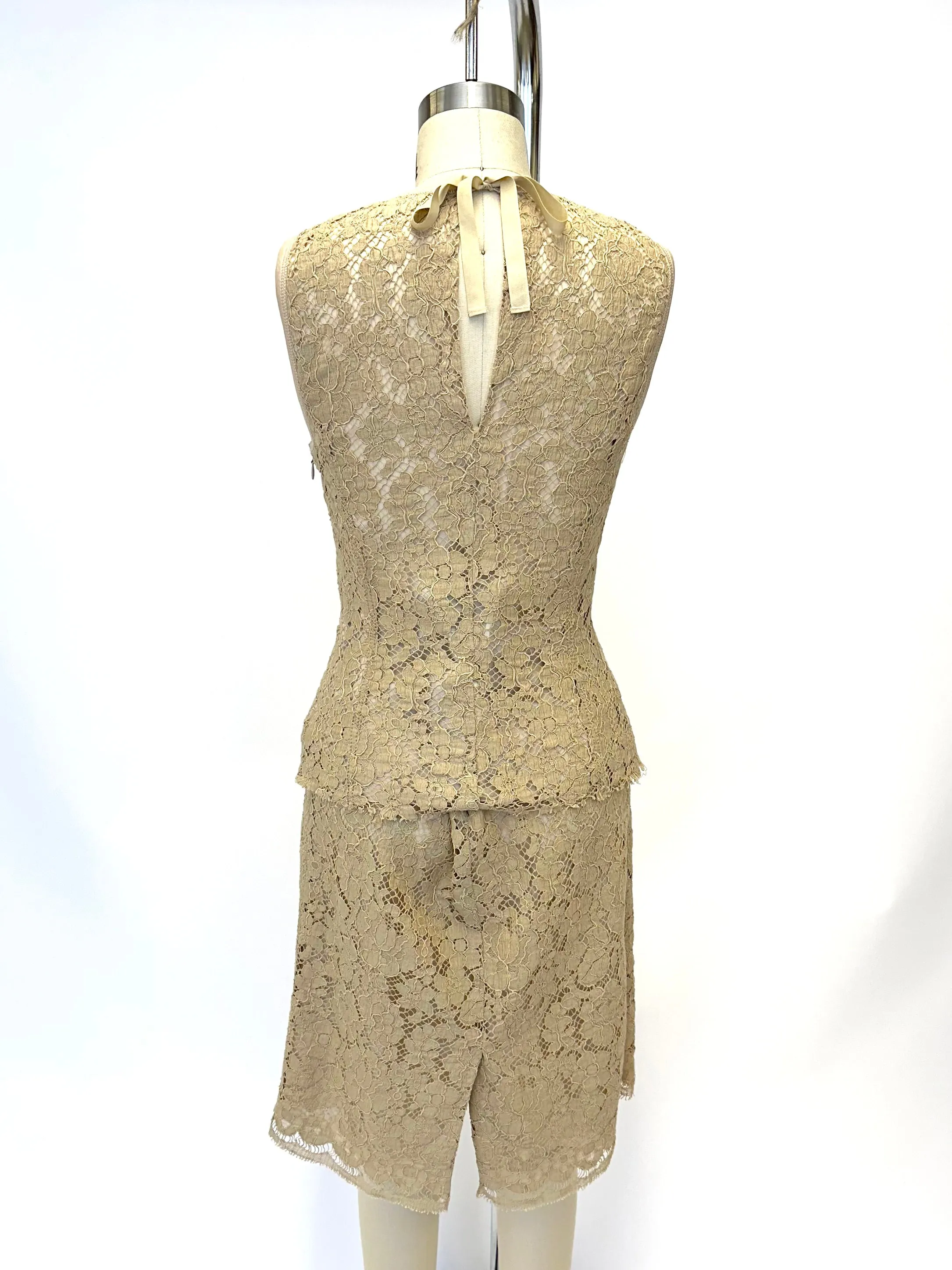 2000s Prada Floral Lace Skirt Set
