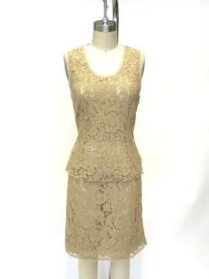 2000s Prada Floral Lace Skirt Set