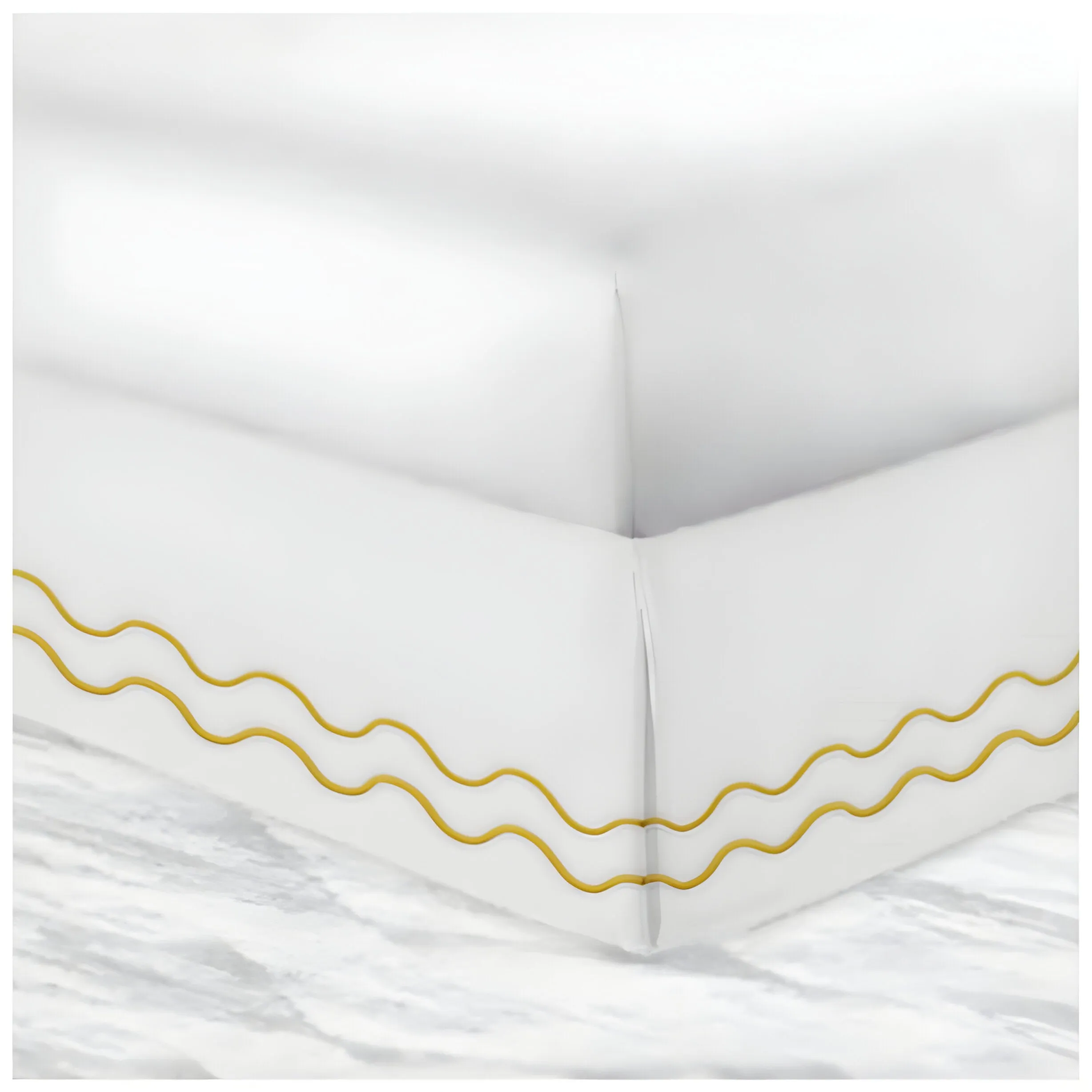 400TC Cotton Double Wavy Embroidered Tailored Bed Skirt