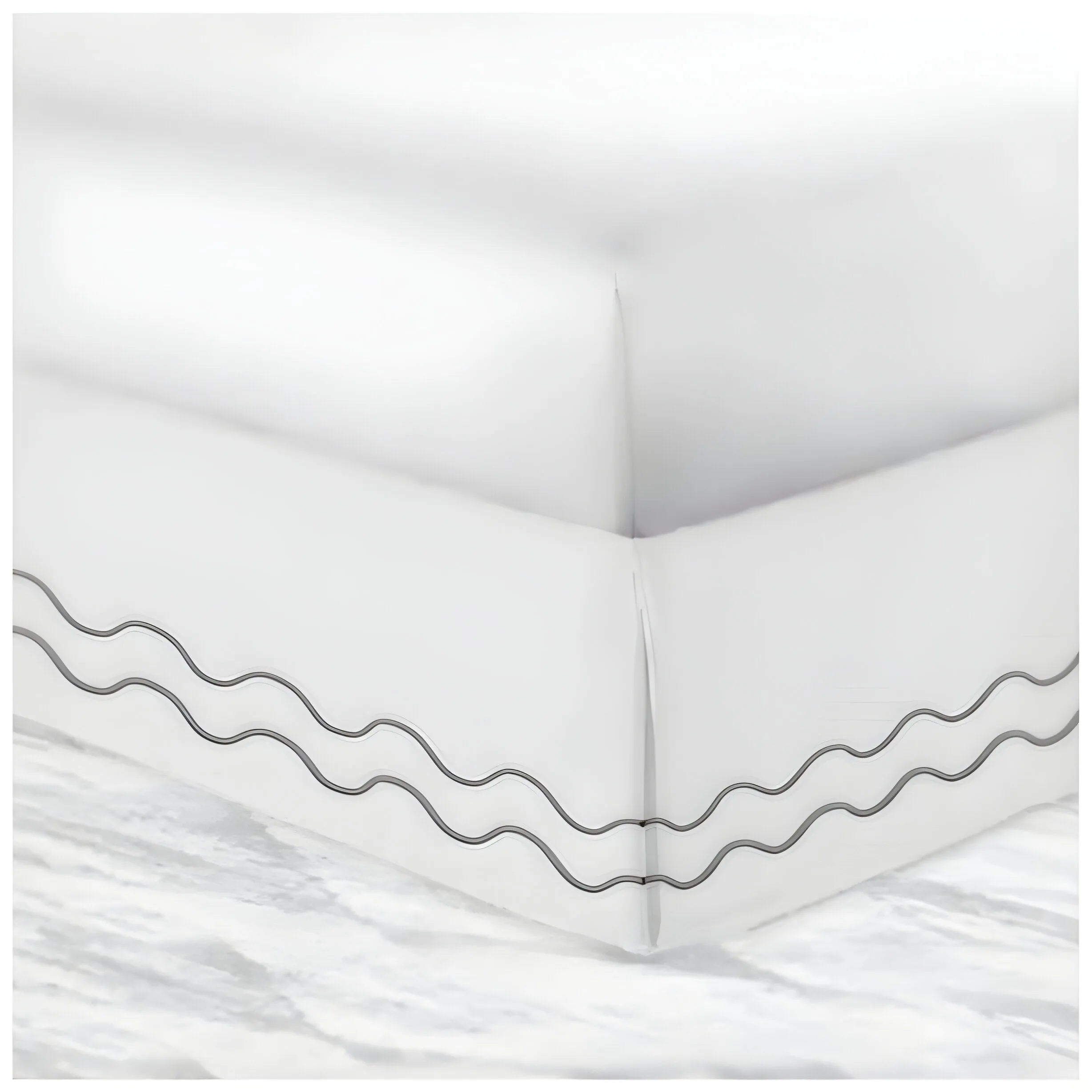 400TC Cotton Double Wavy Embroidered Tailored Bed Skirt