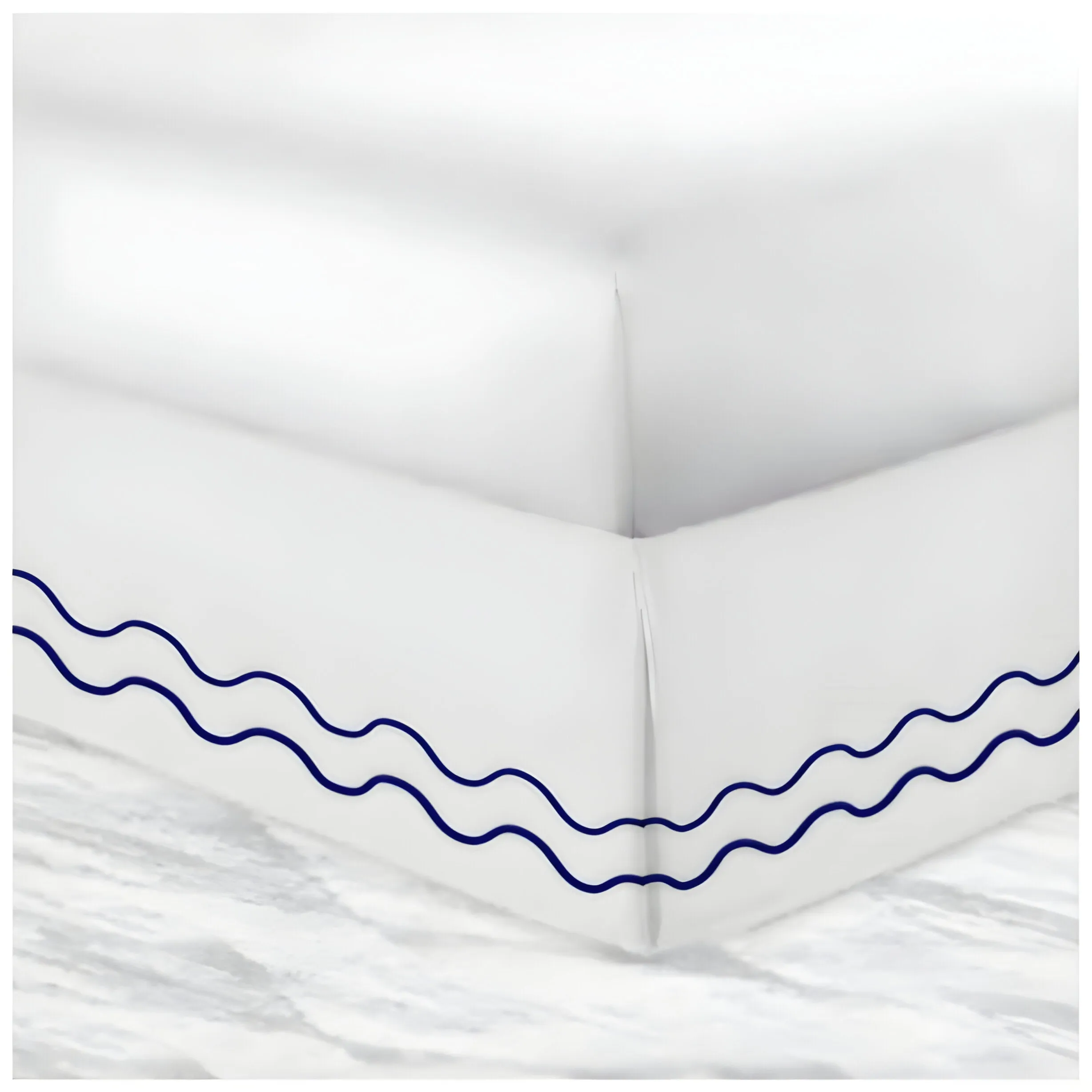 400TC Cotton Double Wavy Embroidered Tailored Bed Skirt