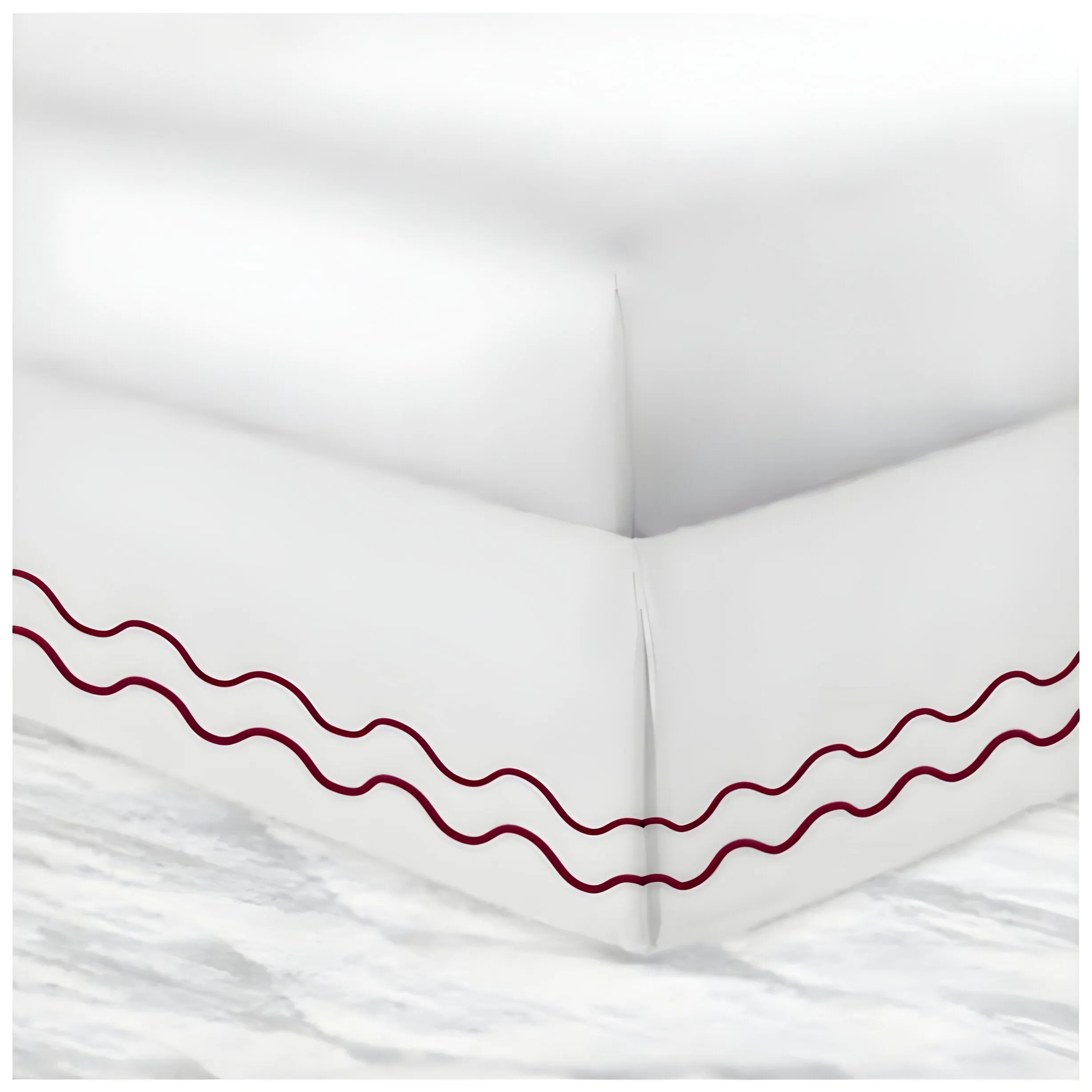 400TC Cotton Double Wavy Embroidered Tailored Bed Skirt