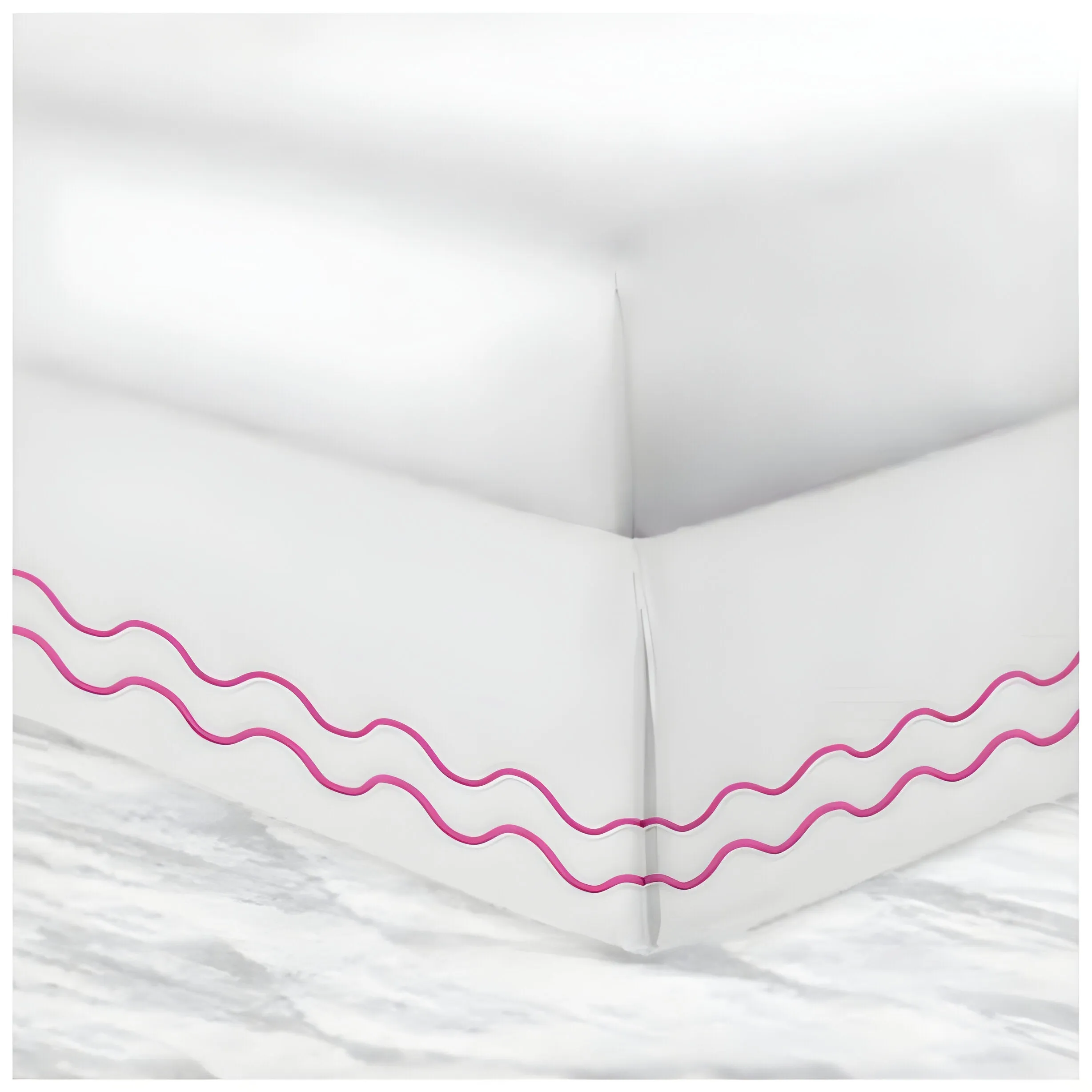 400TC Cotton Double Wavy Embroidered Tailored Bed Skirt