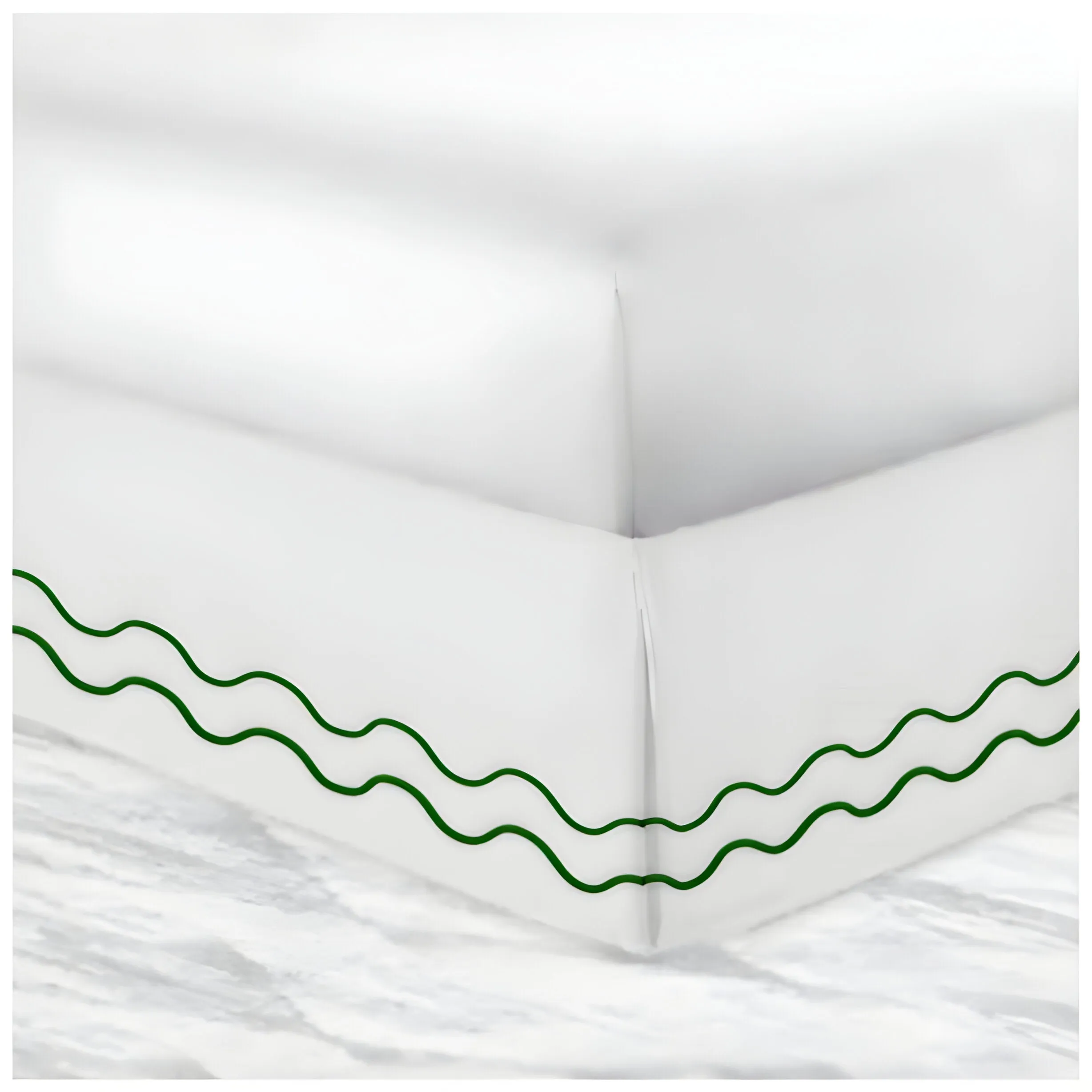 400TC Cotton Double Wavy Embroidered Tailored Bed Skirt