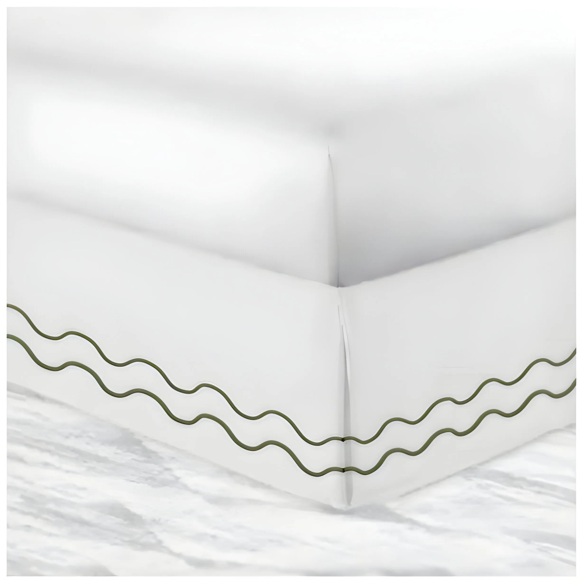 400TC Cotton Double Wavy Embroidered Tailored Bed Skirt