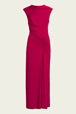 Acacia Sleeveless Midi Dress in Cherry