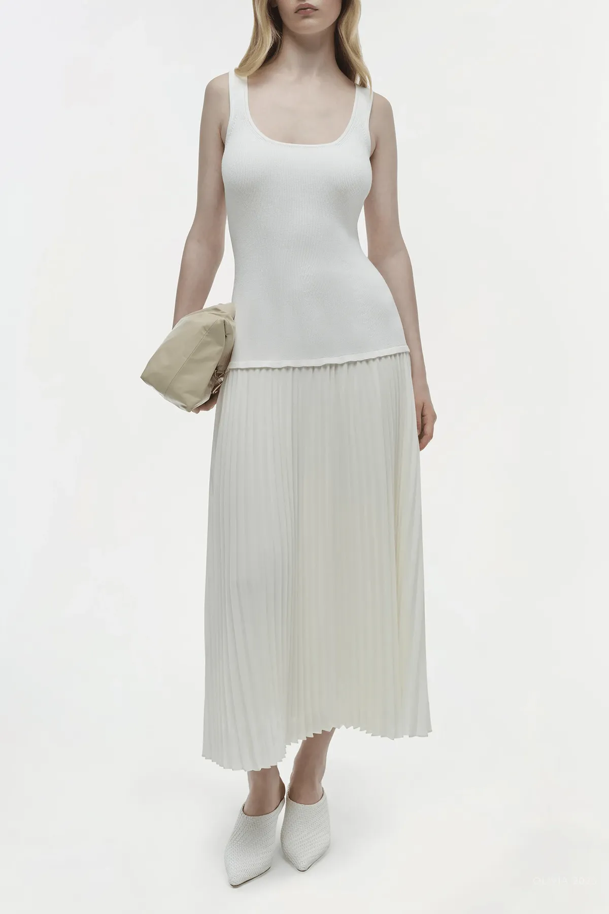 Allana Midi Dress in Ivory