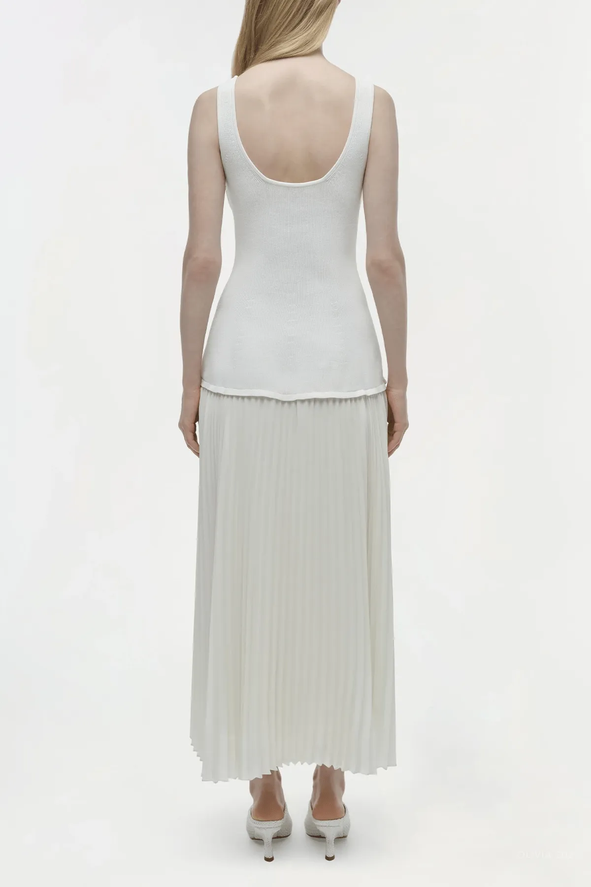 Allana Midi Dress in Ivory