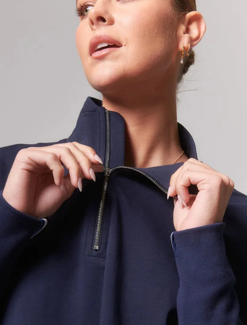 Alysha Zip Though Sweatshirt - Navy