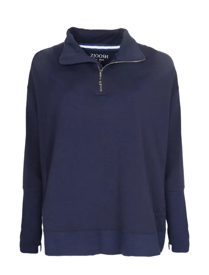 Alysha Zip Though Sweatshirt - Navy