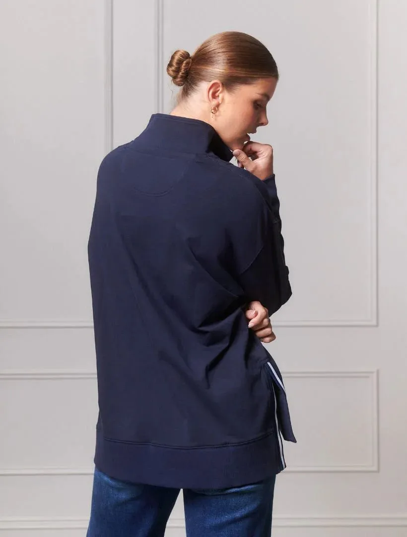 Alysha Zip Though Sweatshirt - Navy