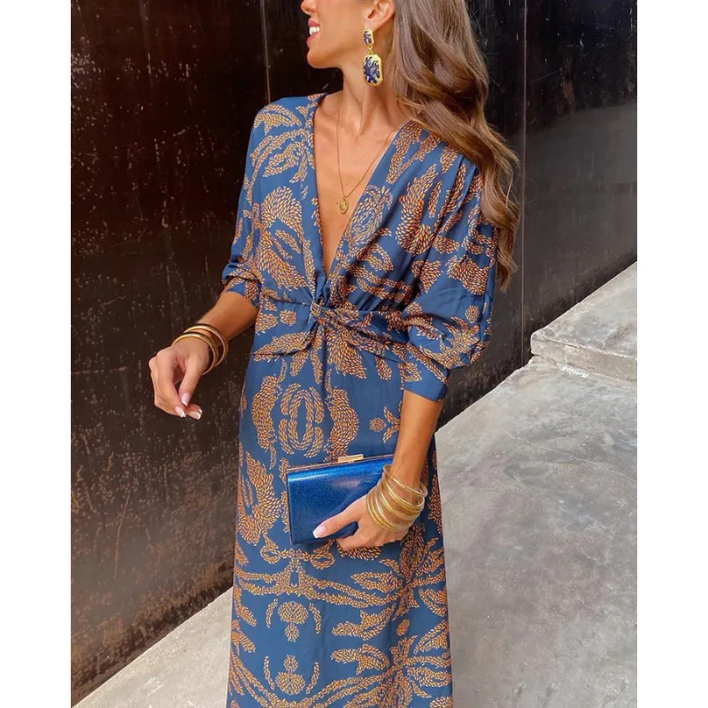 Amelia | Women's Boho Long Sleeve Wrap Dress | Midi