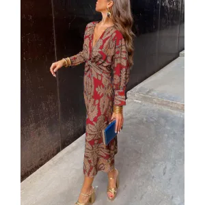 Amelia | Women's Boho Long Sleeve Wrap Dress | Midi