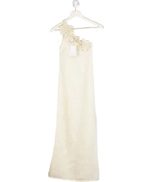 & Other Stories Beige Crocheted One-shoulder Midi Dress UK XS