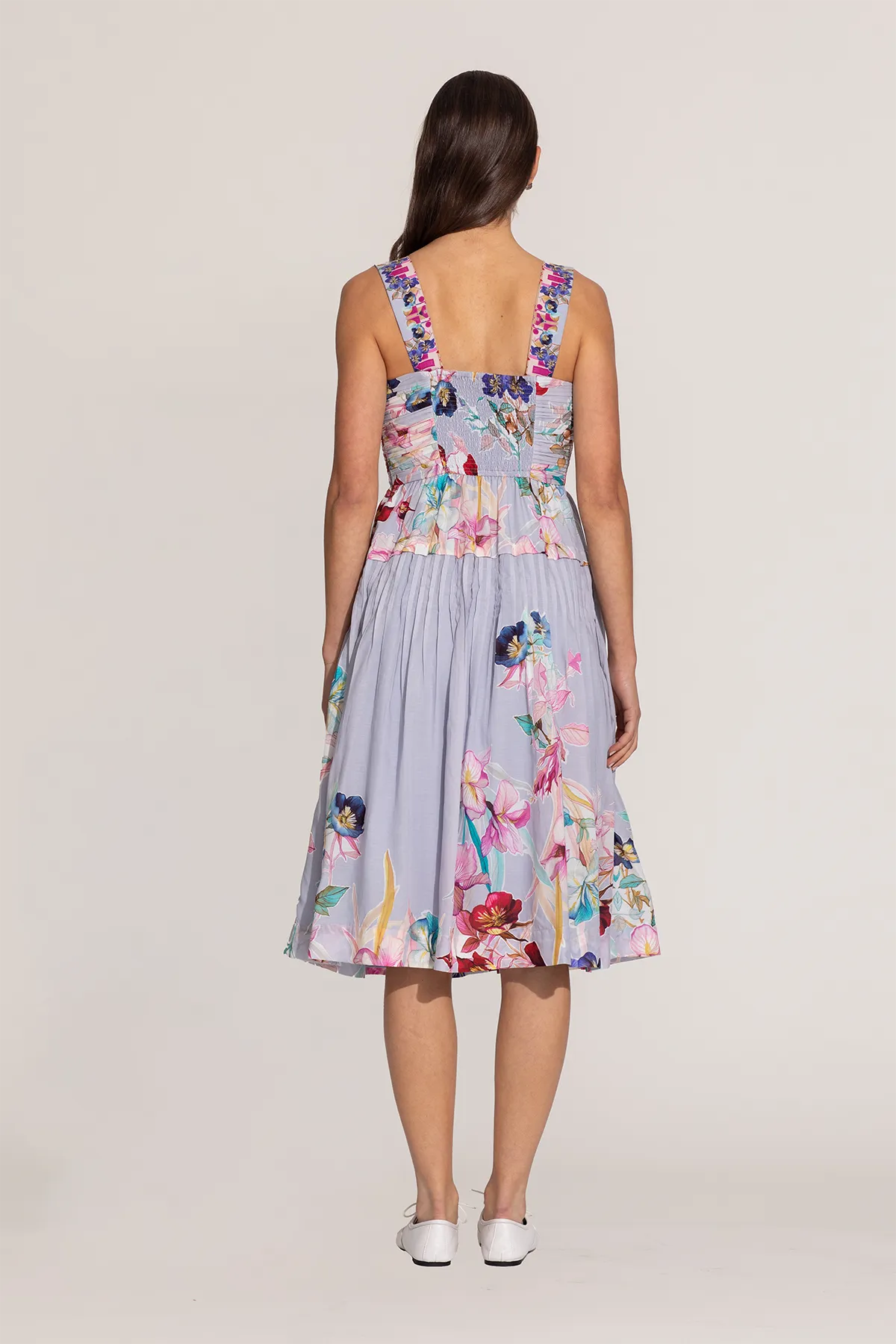 Anara multicolor ruched midi dress
