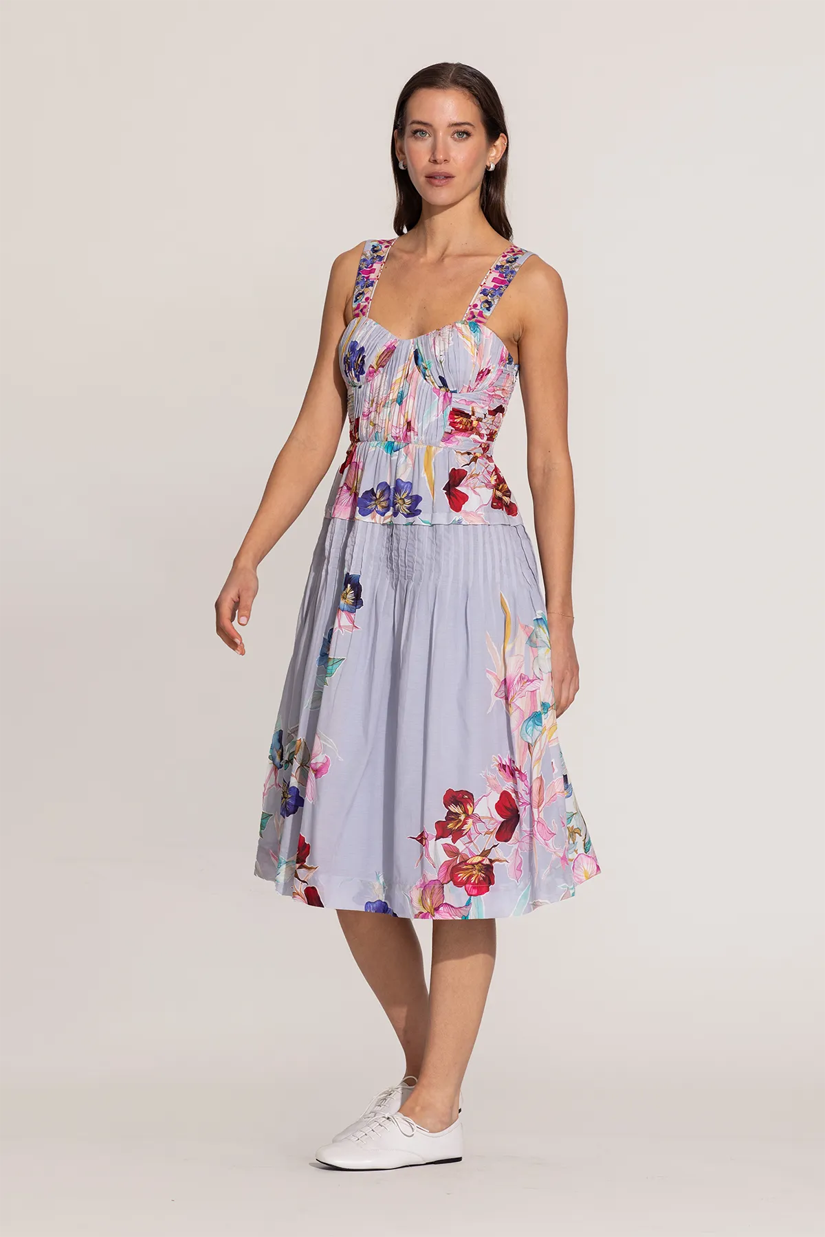 Anara multicolor ruched midi dress
