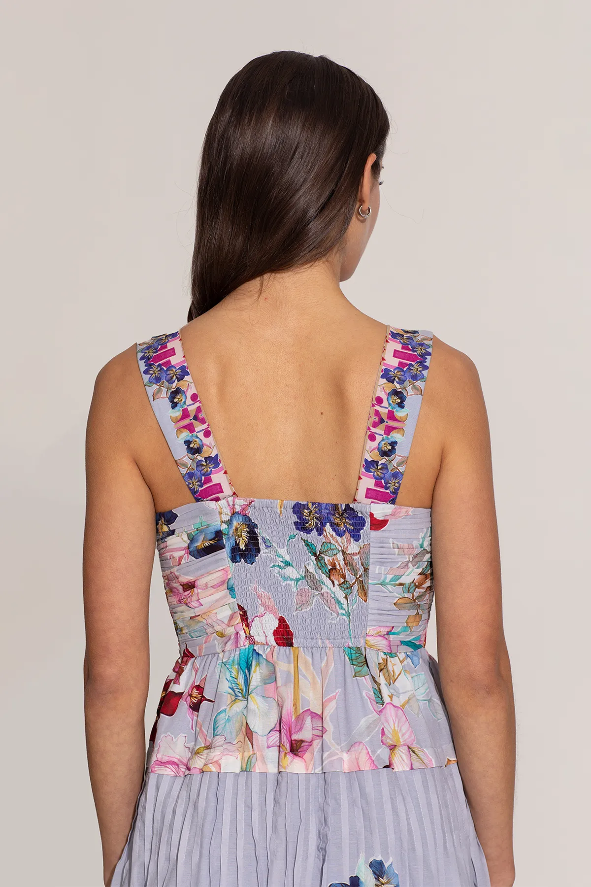 Anara multicolor ruched midi dress