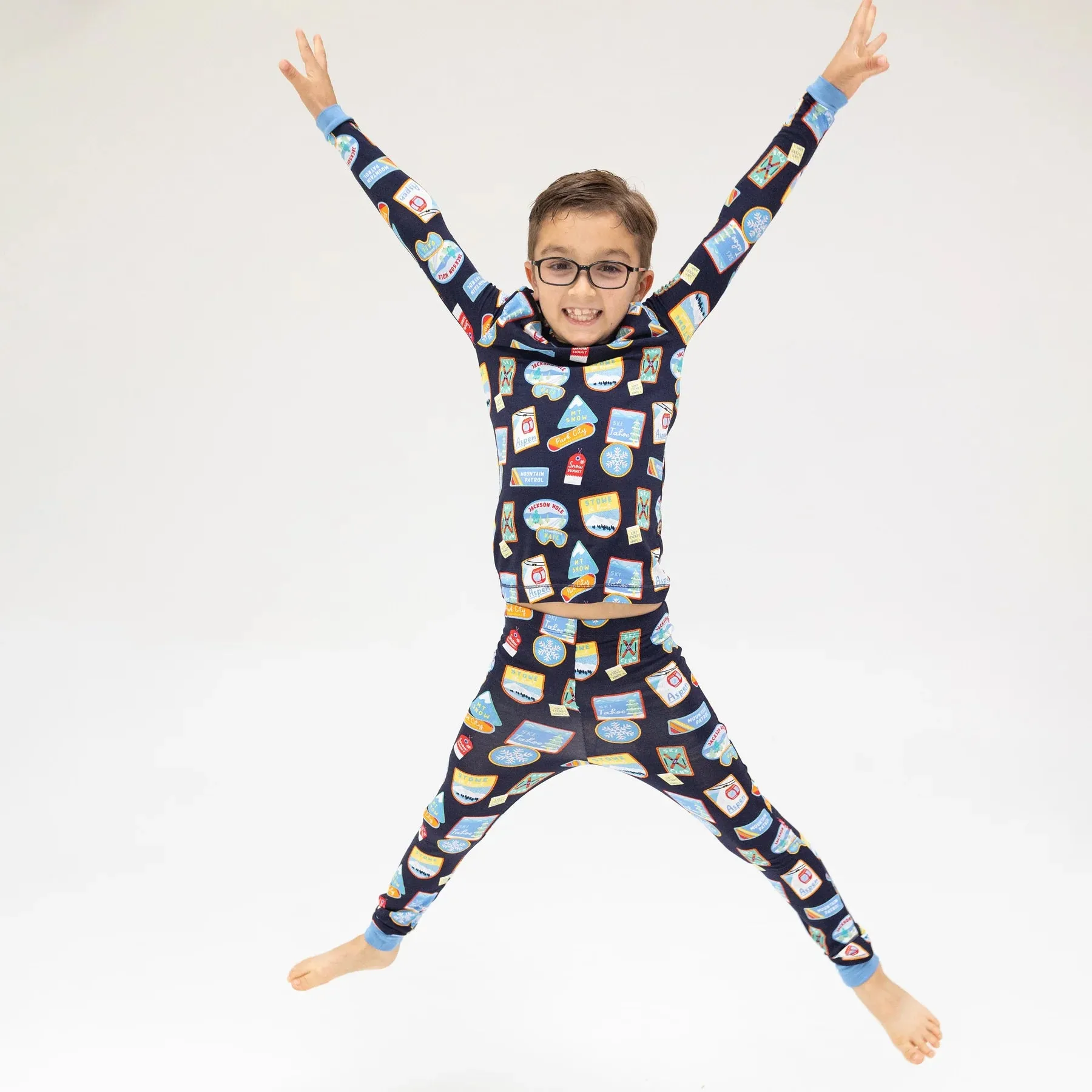 Angel Dear Ski Patches LS Loungewear Set Black
