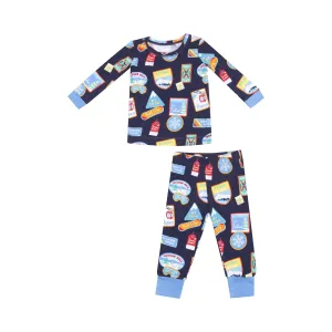 Angel Dear Ski Patches LS Loungewear Set Black