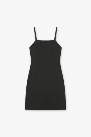 ANNIE BLACK CREPE MINI DRESS