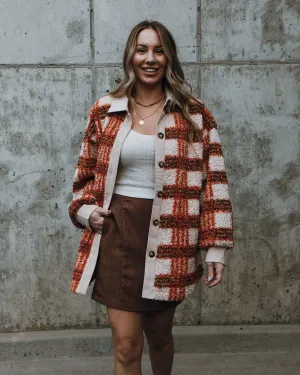 Asheville Sherpa Shacket - Brown/Orange