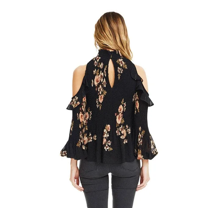 ASTR Shae Top- Black/Pink Floral