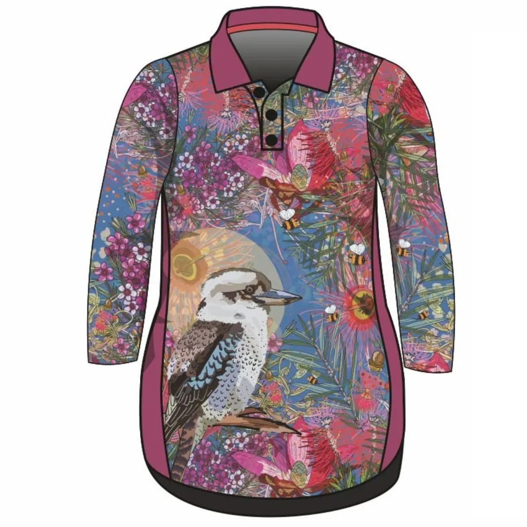 Australian | Birds Kookaburra Pink Lifestyle Fishing Dress ★Pre-Order★