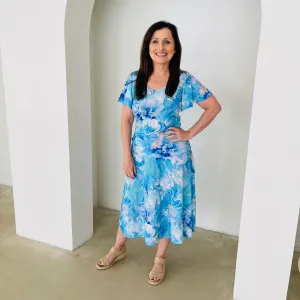 Azure Bay wave sleeve top