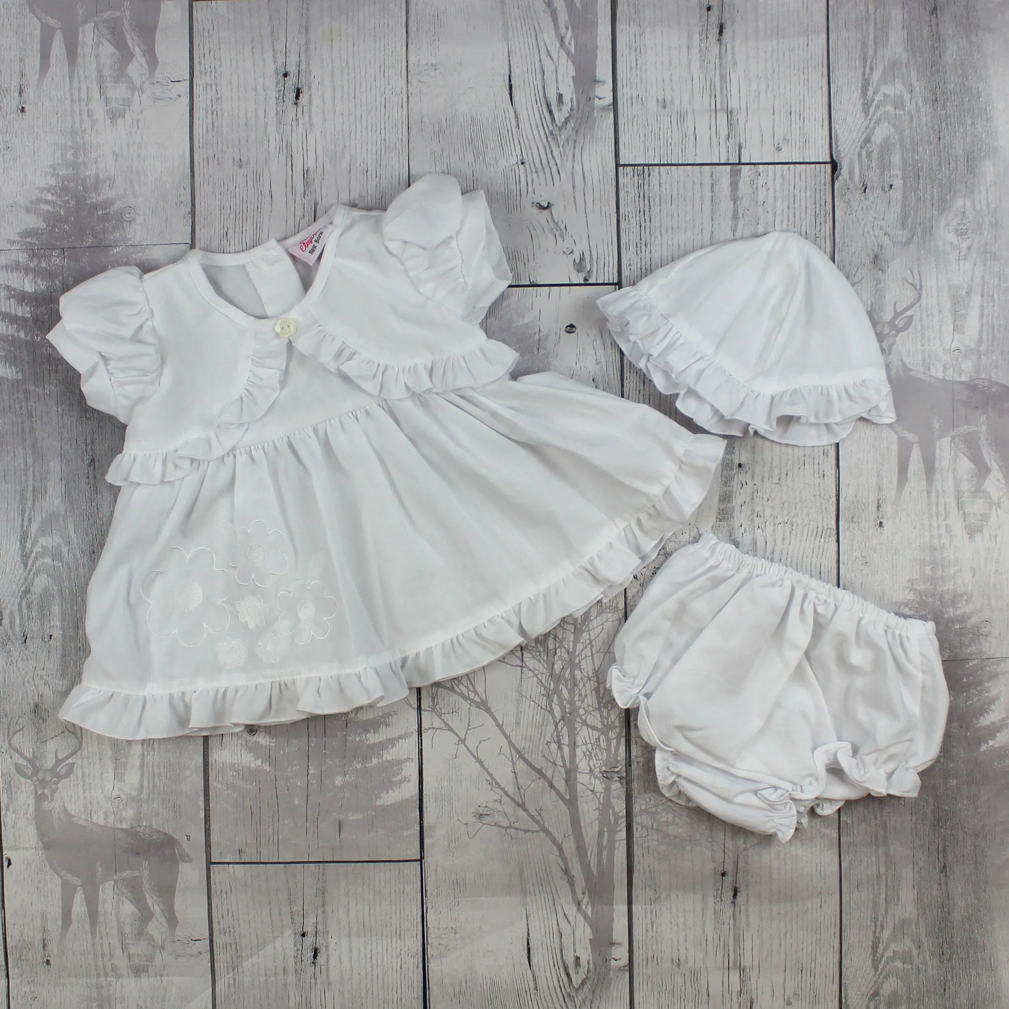 Baby Girls Dress with matching knickers & Sun Hat
