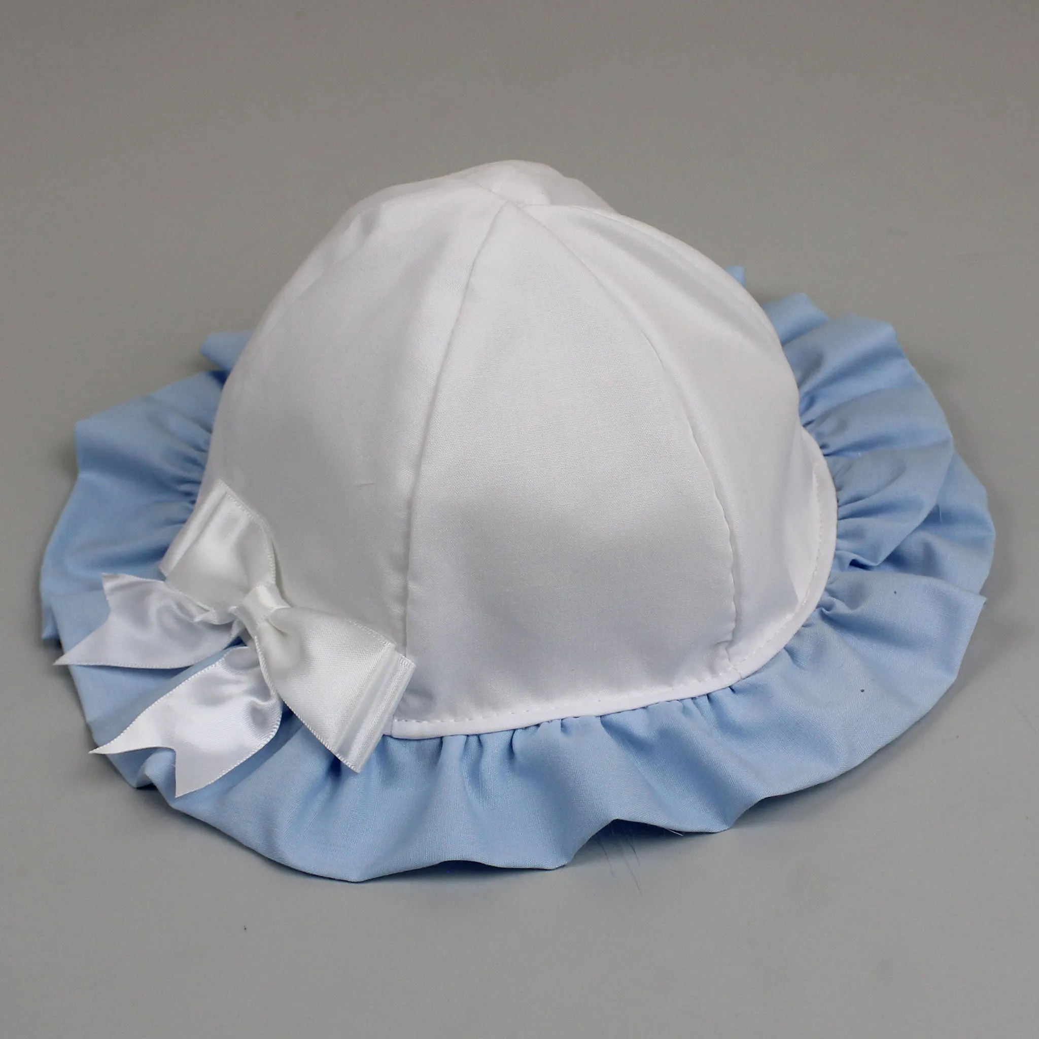 Baby Girls Sunhat - White and Blue