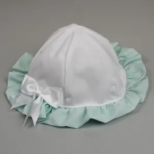 Baby Girls Sunhat - White and Mint