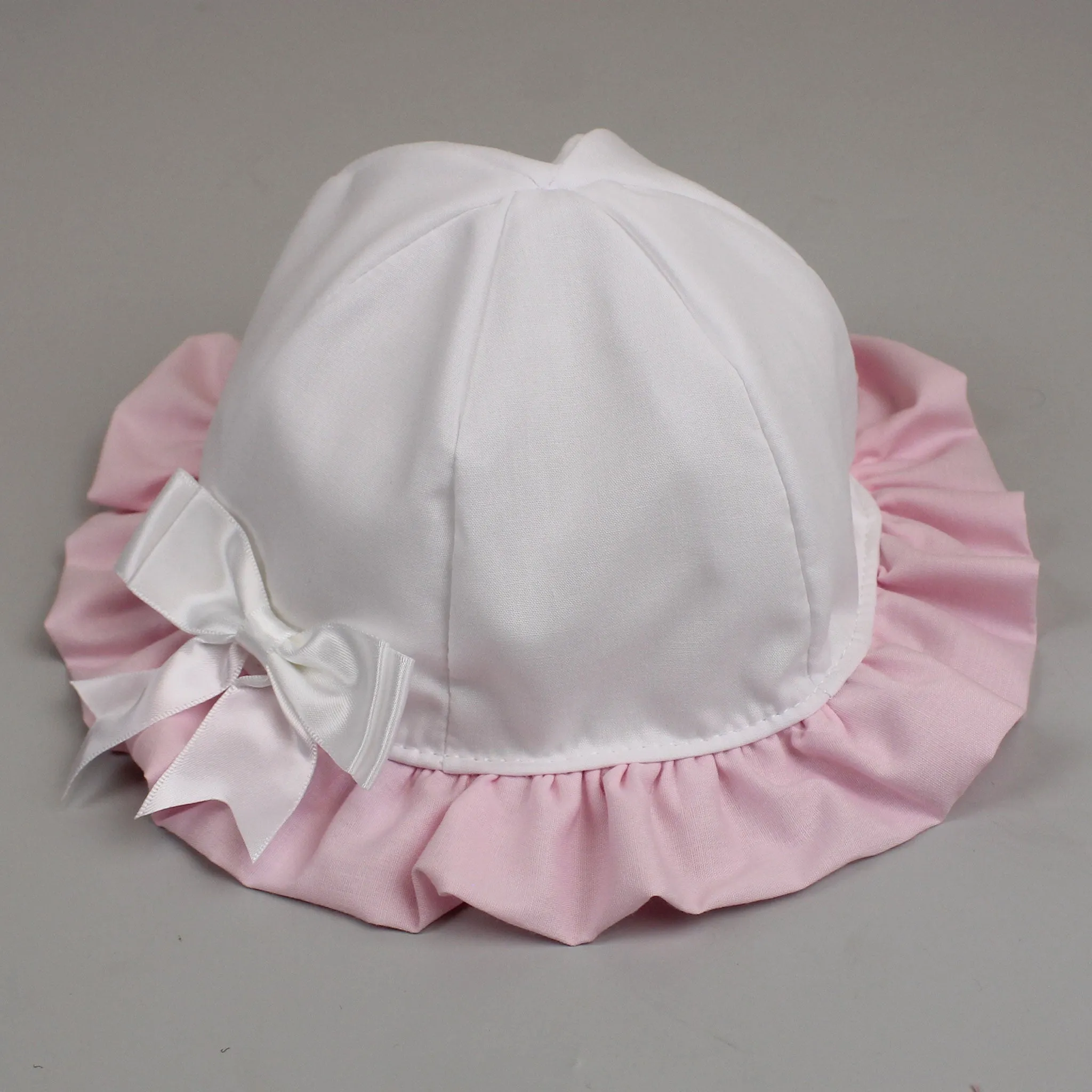 Baby Girls Sunhat - White and Pink