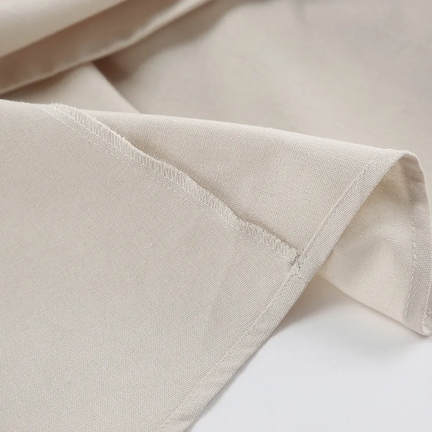 Backless Work It Bubble Sleeve Linen Midi Dresses