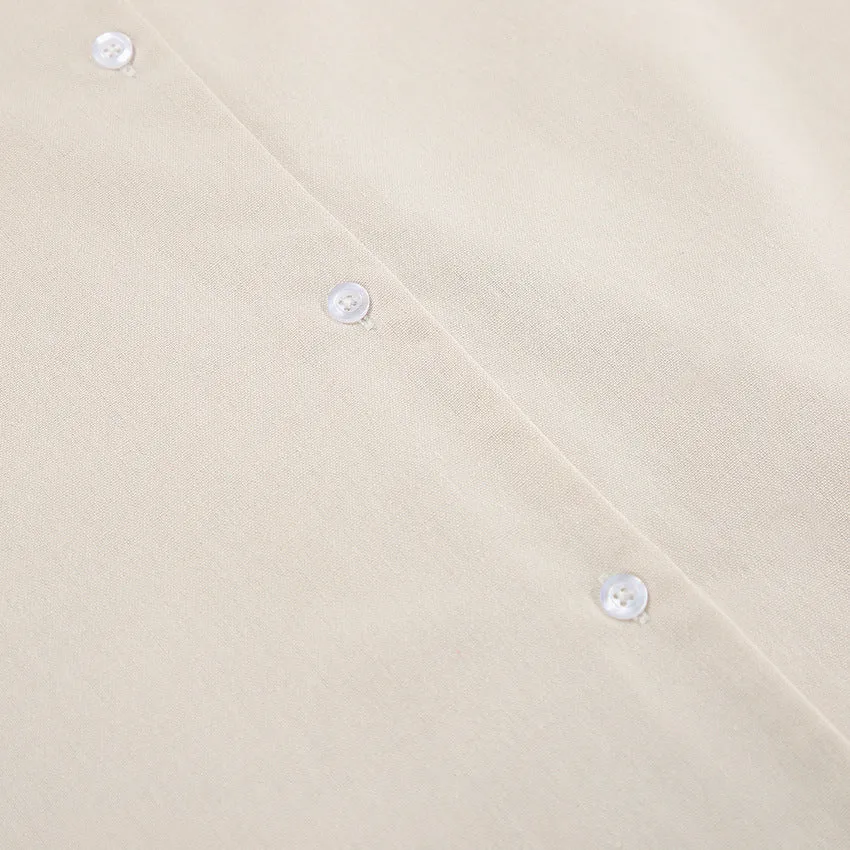 Backless Work It Bubble Sleeve Linen Midi Dresses