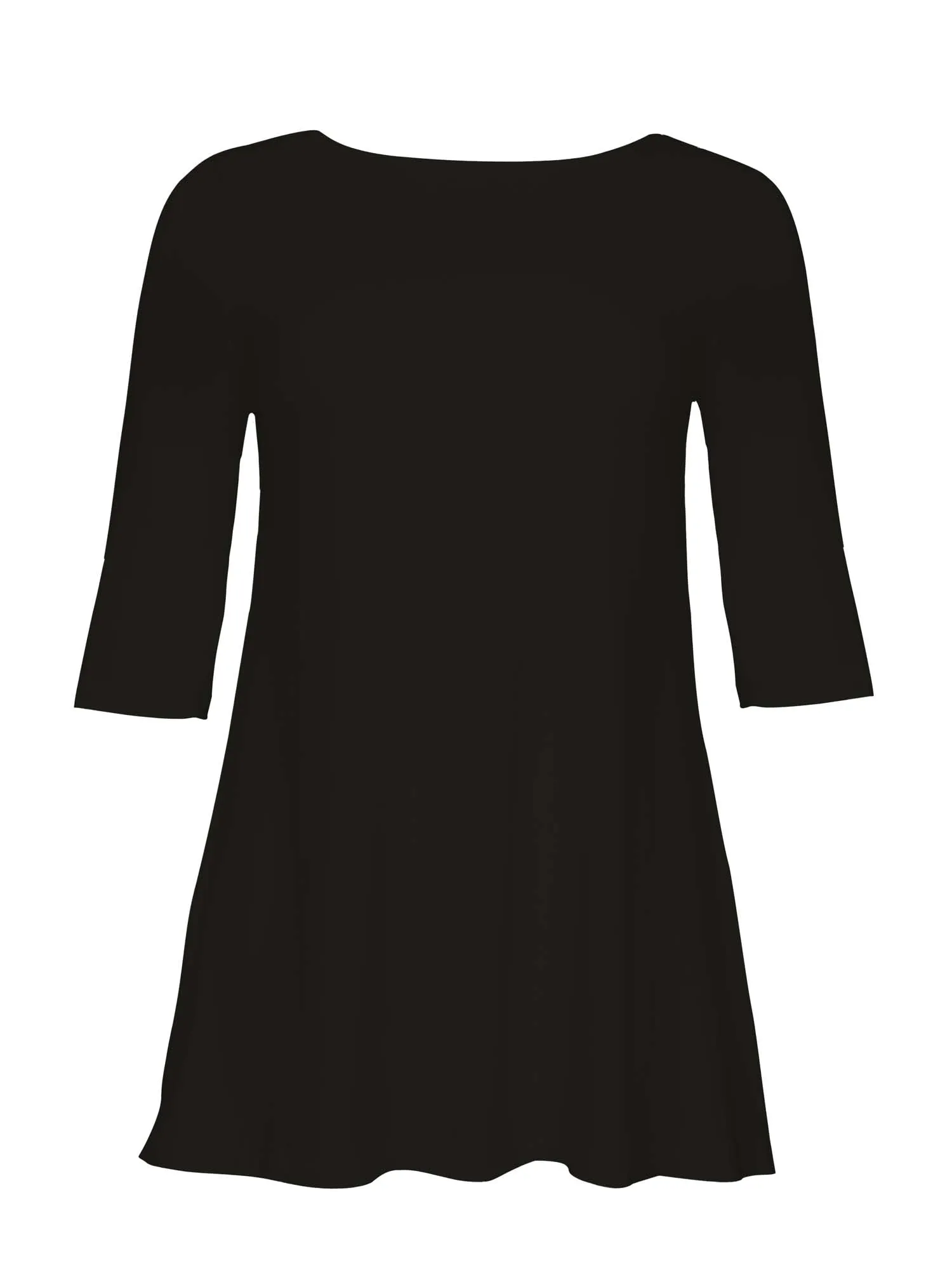 Bamboo Mid Sleeve T Shirt - Black