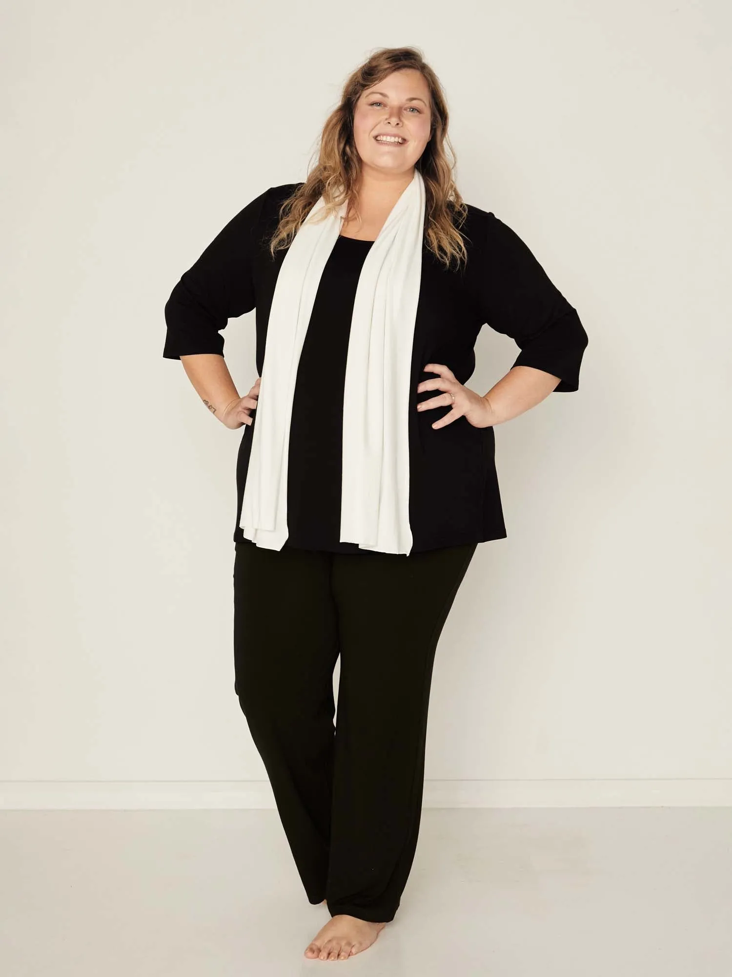Bamboo Mid Sleeve T Shirt - Black