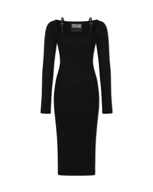 Baroque Buckle Knit Midi Dress