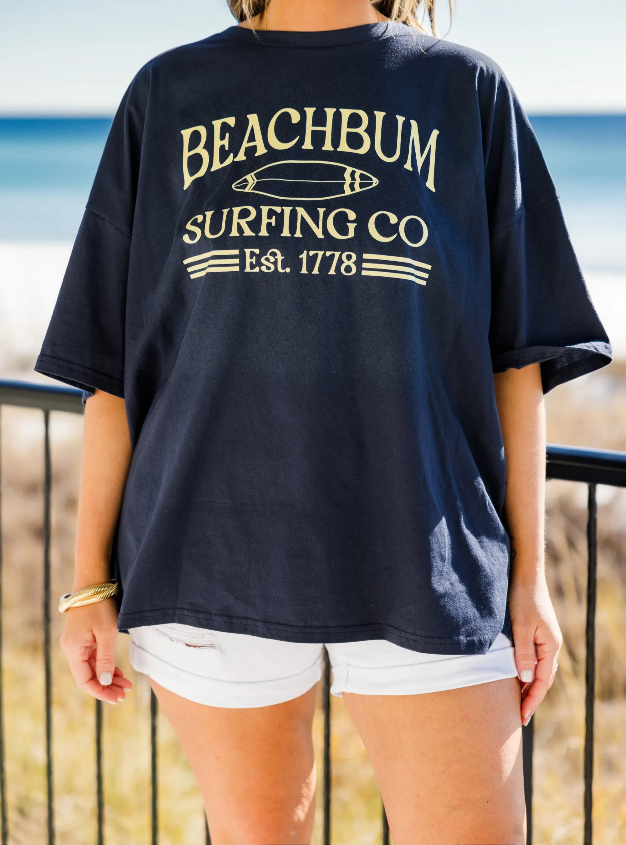 Beachbum Surf Co. Boyfriend Tee, Midnight Navy