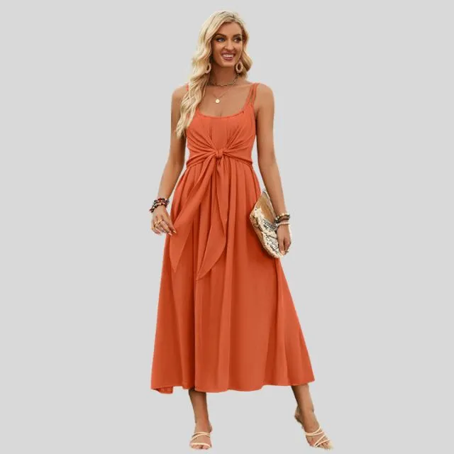 Bella - Terrakotta Midi-Wickelkleid