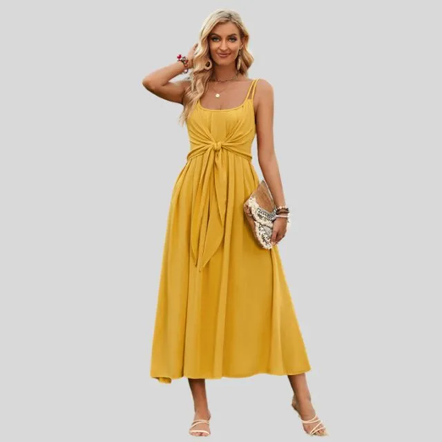 Bella - Terrakotta Midi-Wickelkleid