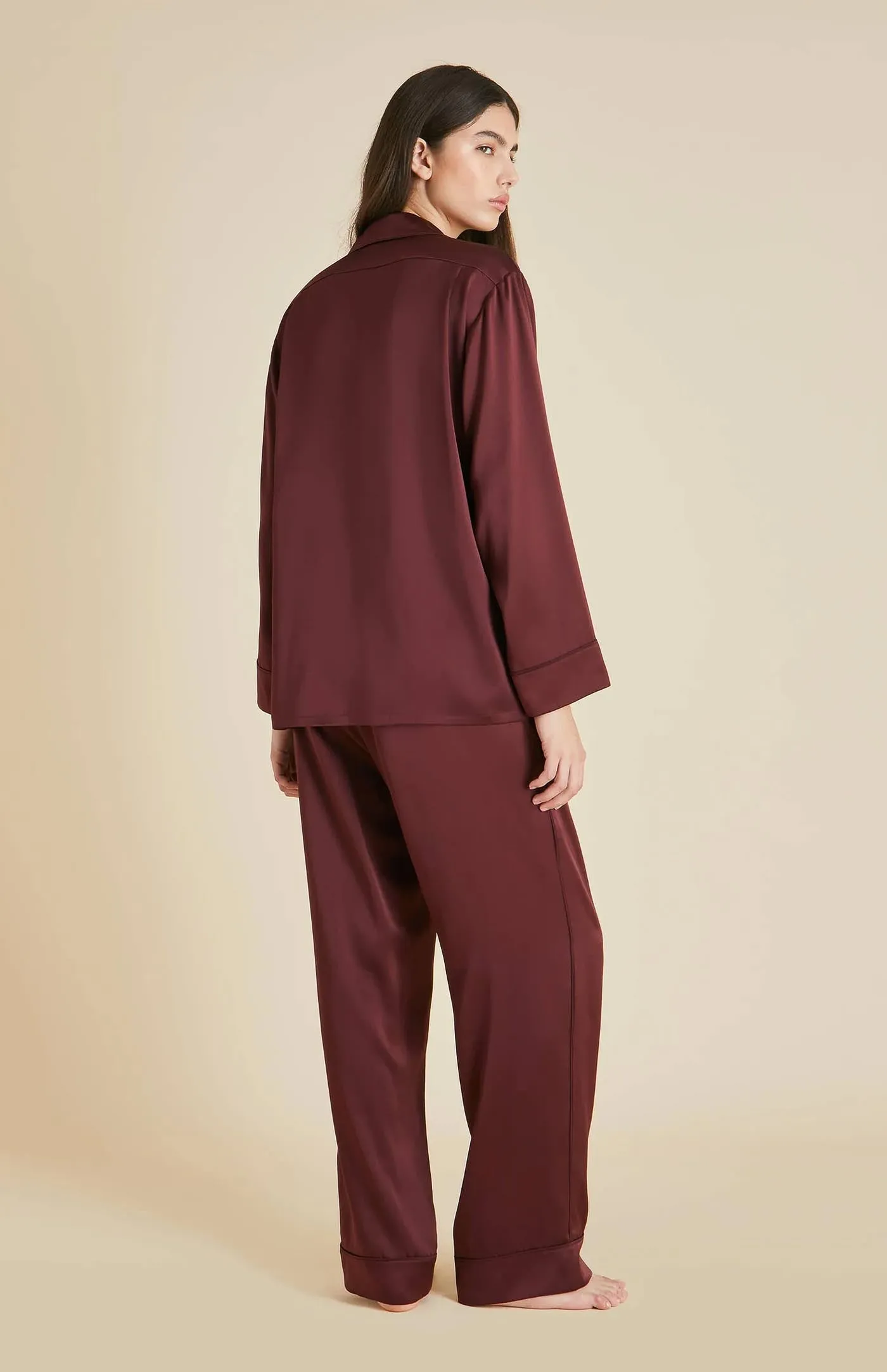 Berry Bold | Maroon Satin Loungewear Set