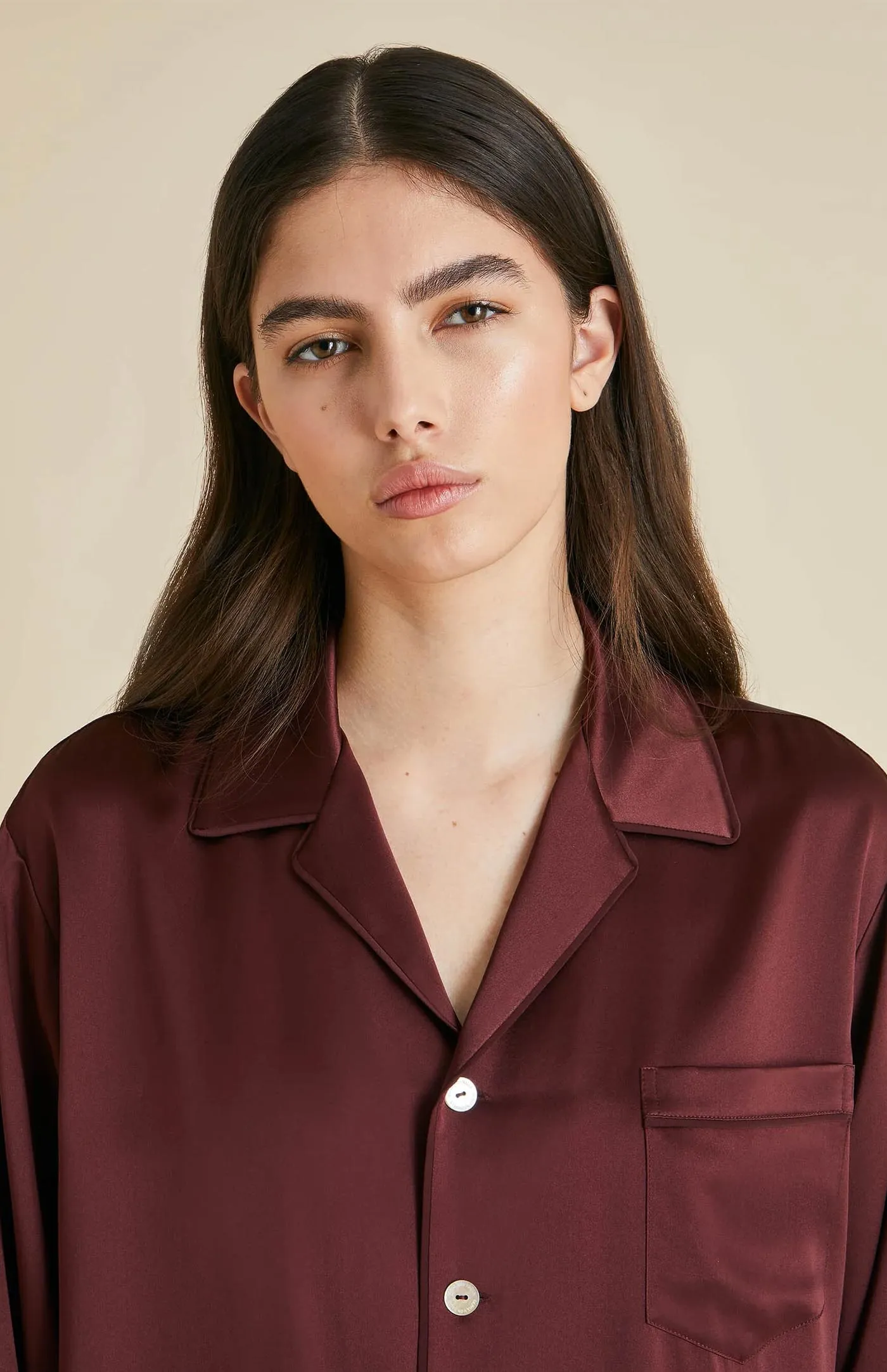Berry Bold | Maroon Satin Loungewear Set