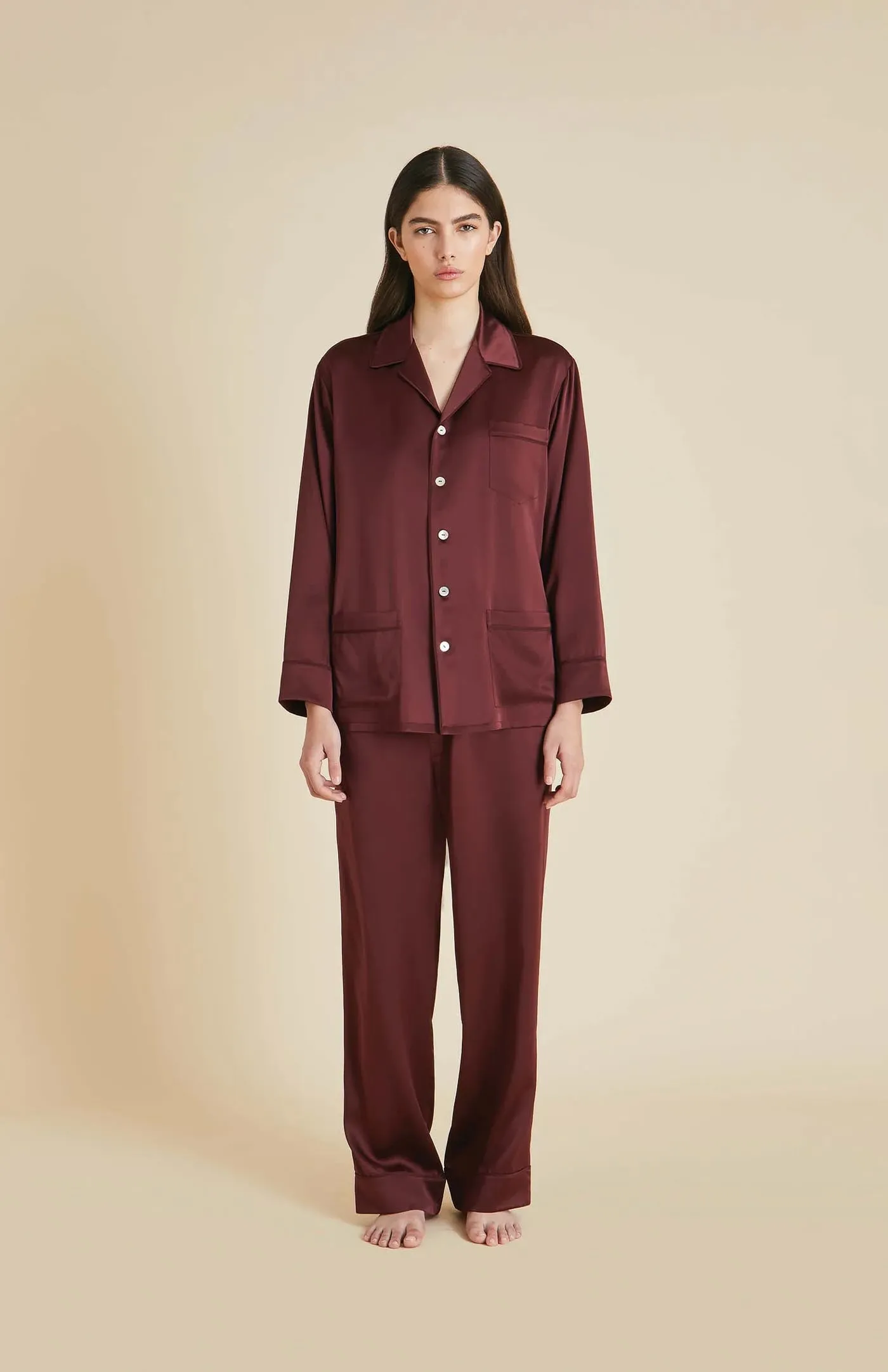 Berry Bold | Maroon Satin Loungewear Set
