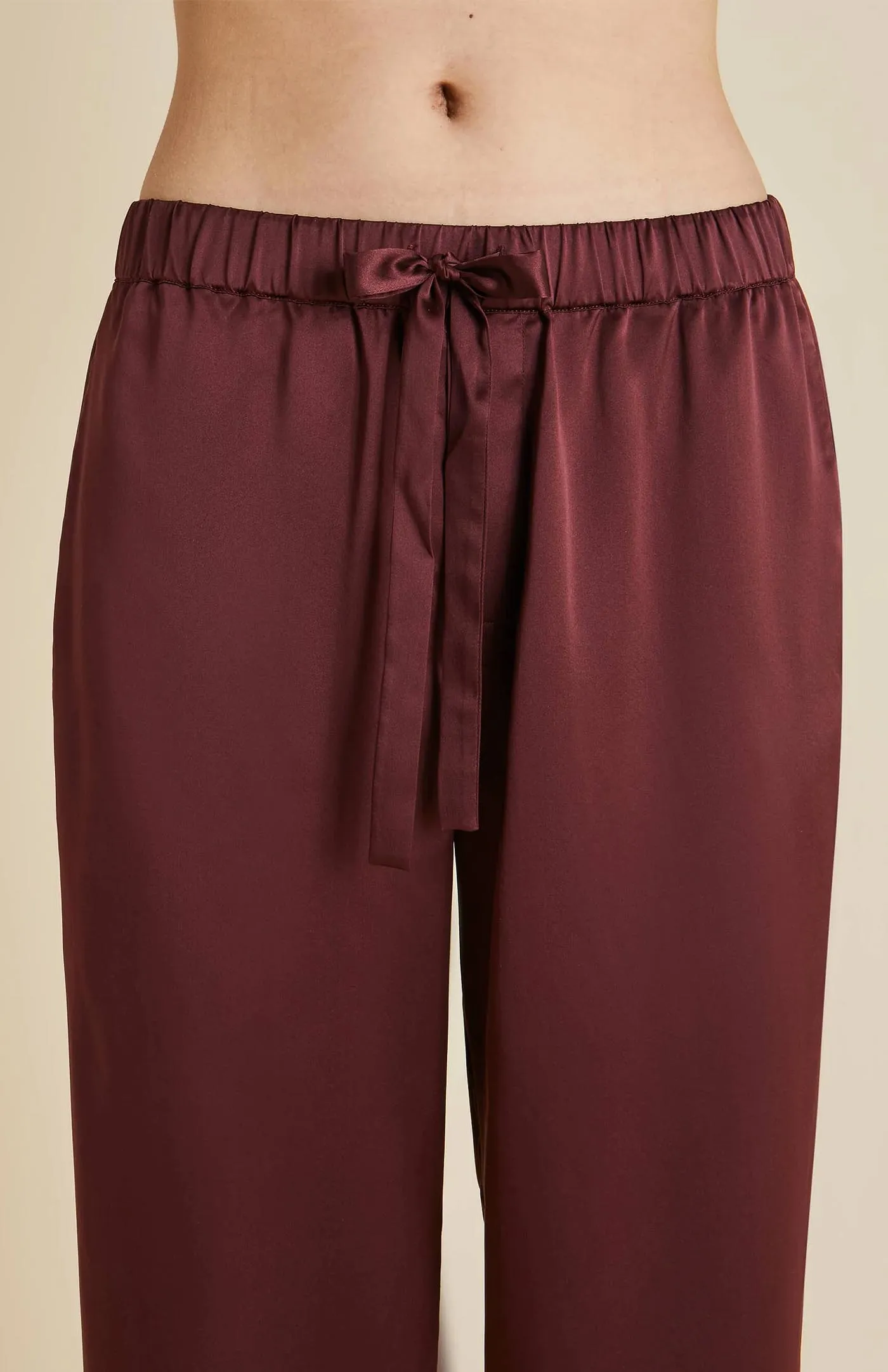 Berry Bold | Maroon Satin Loungewear Set