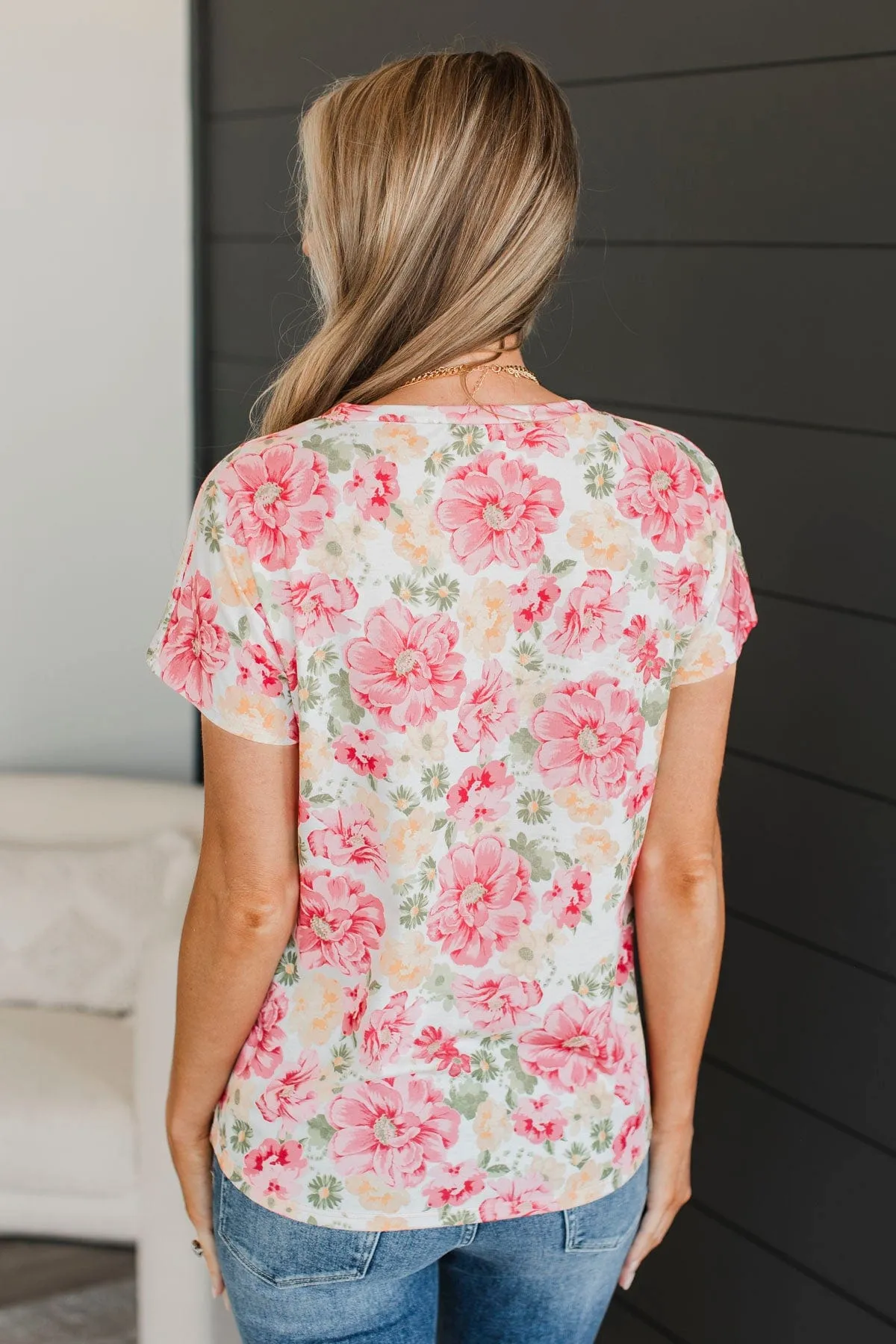 Best Memories Floral Top- Ivory & Pink