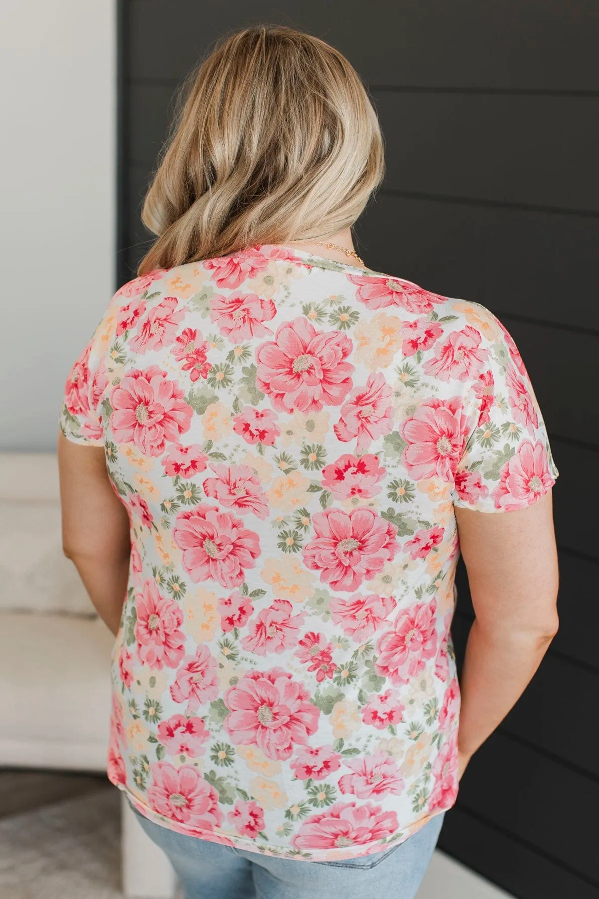 Best Memories Floral Top- Ivory & Pink