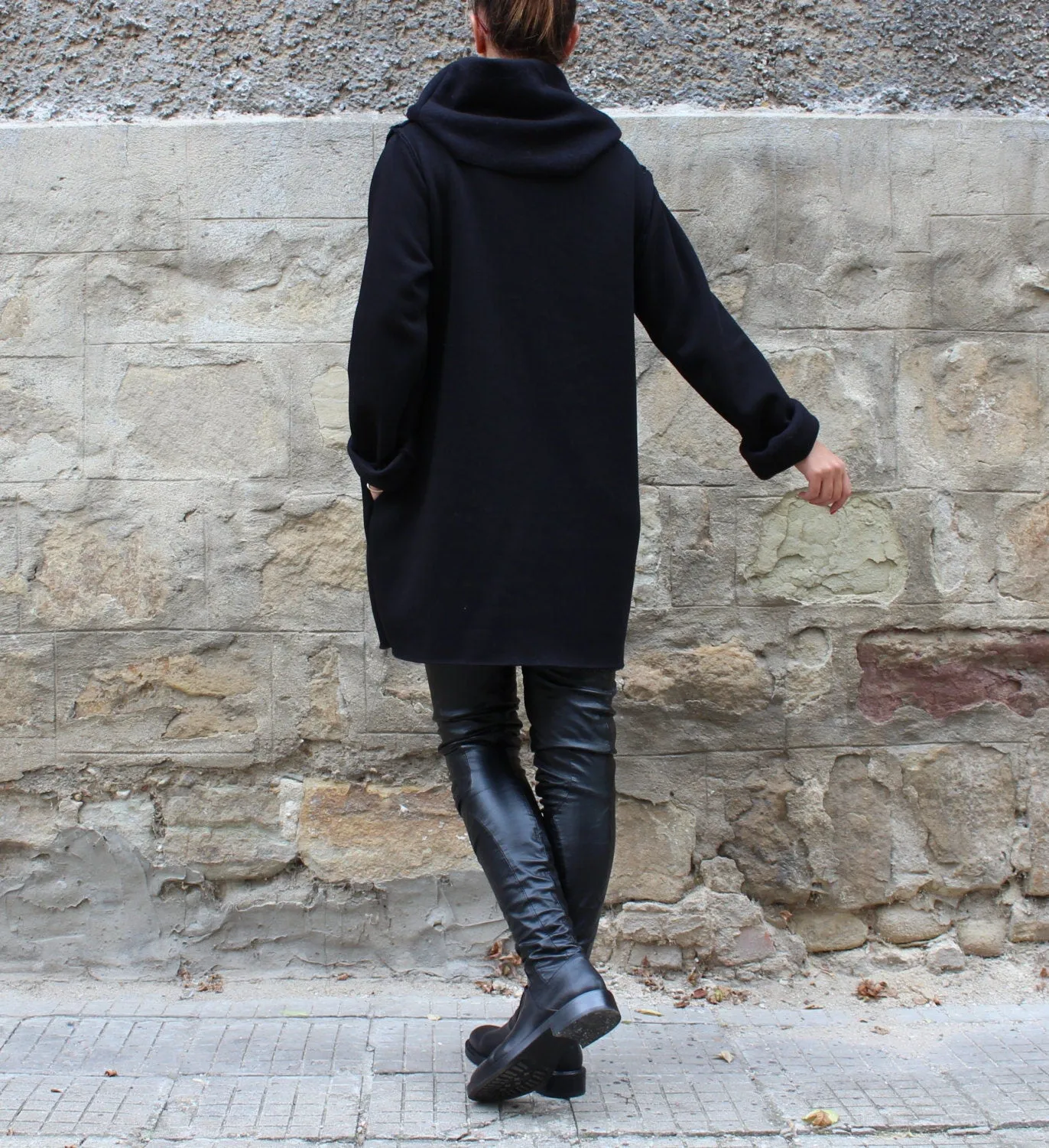 Black Sweater Dress, Turtleneck Dress, Winter Comfy Dress, Long Sleeve Tunic, Black Jumper Dress, Maternity Warm Dress, Women Loungewear