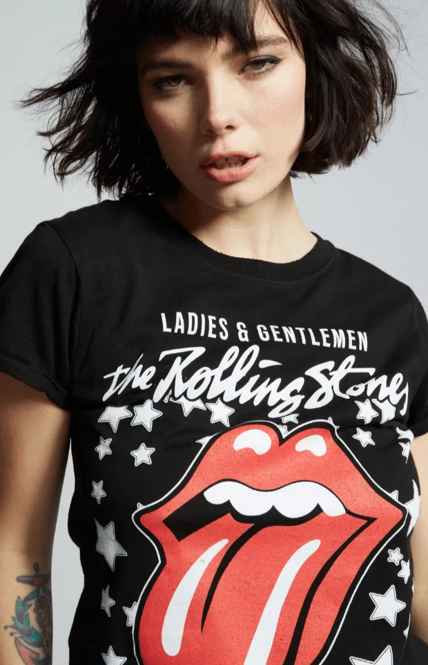 Black The Rolling Stones Stars Short Sleeve Tee
